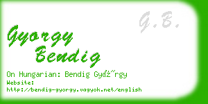 gyorgy bendig business card